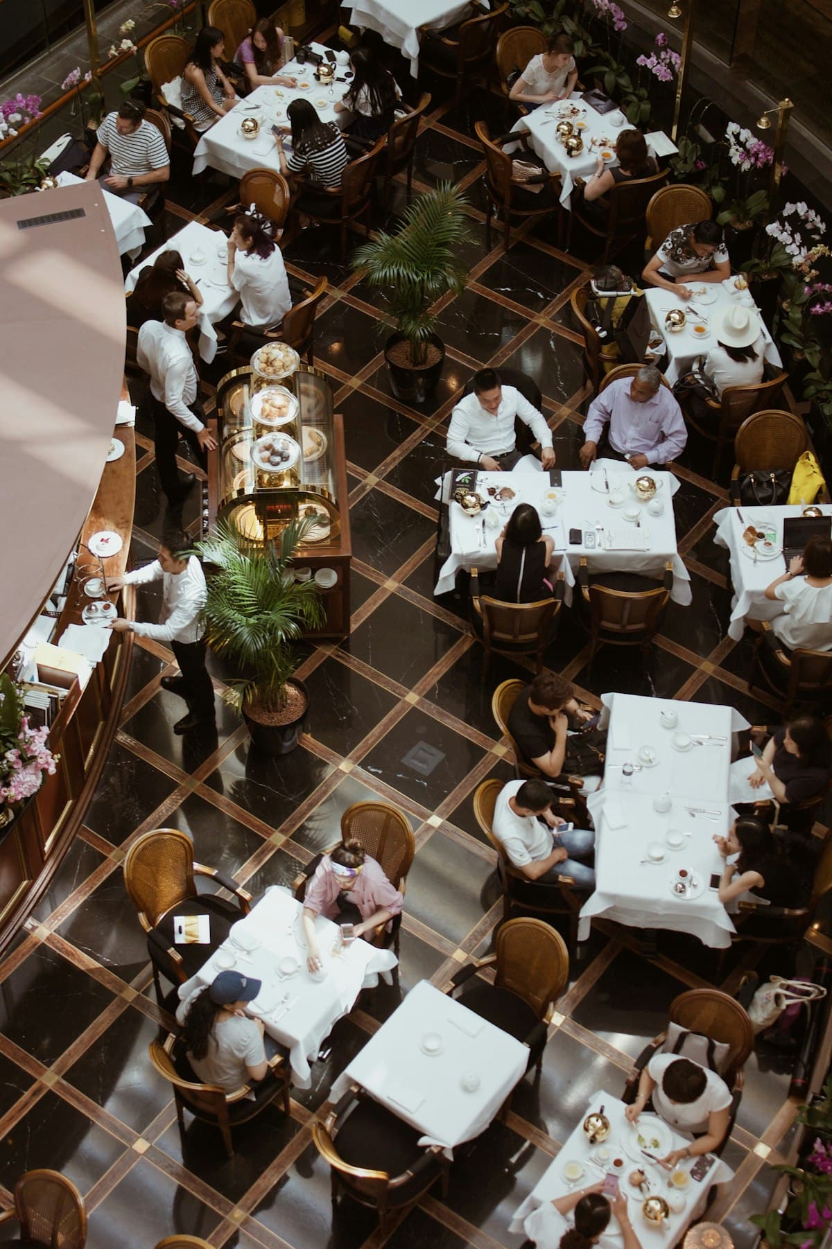 Hospitality team working in restaurant